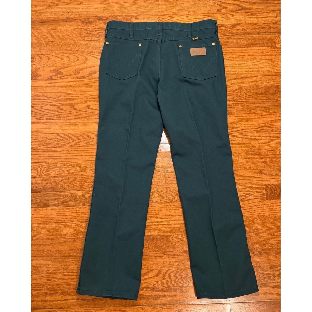 Vintage Wrangler 936NTG Jeans Mens 36x30 Green Denim Cowboy Cut Made In USA